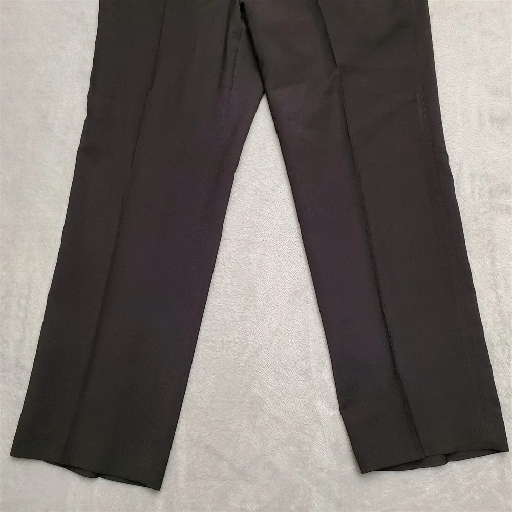 VTG Haggar Pants Mens 36x31 Black Magic Stretch Flat Front Wool Blend Dress